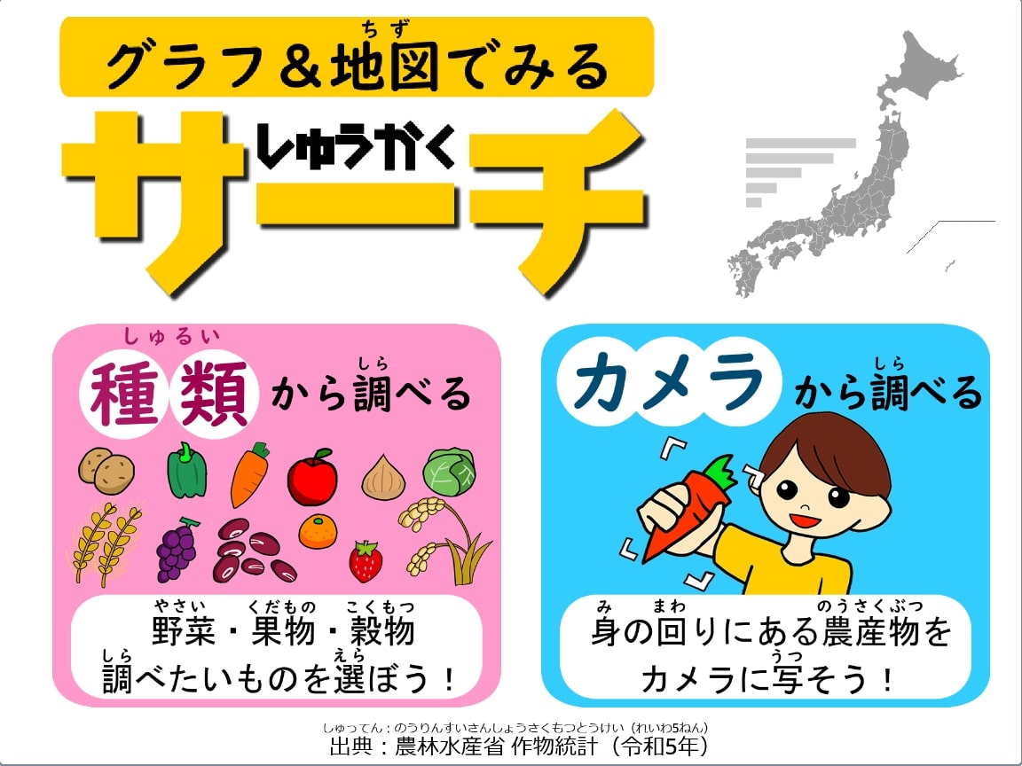 グラフ＆地図でみる『しゅうかくサーチ』